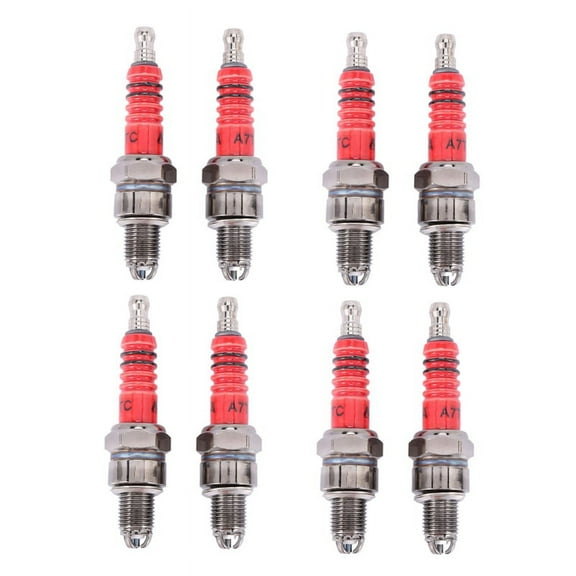 Pack of 8 Racing 3 Electrode Spark Plug A7Tc for 50Cc 110Cc 125Cc 150Cc Atv Scooter Dirt Bike Go Kart