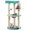 Indigo/Beige, variant on WSWJY Cat Tree, 35.5in Cat Tower for Indoor Cats, Cat House with Scratching Posts & Padded Perch & Space Capsule, Cute Kitten Tree, Pet Furniture for Kittens, Blue/Beige
