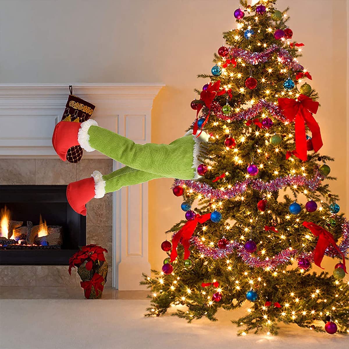 Bras Grinch Pour Sapin De Noël – Lot De 2, Décor Pointe D’arbre Humoristique - 4