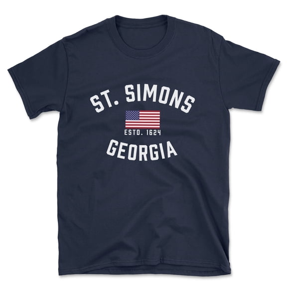 St. Simons Georgia Patriot Men's Cotton T-Shirt