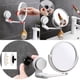 thumbnail image 2 of Espejo de maquillaje plegable de pared, espejo de aumento de doble cara con rotación de 360°, material ABS y ventosa para baño y tocador, diseño que ahorra espacio con gancho, 2 of 8