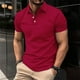 thumbnail image 1 of Playeras Elvqul para Hombre Vino Deportivas Casuales Liso Manga Corta Solapa, 1 of 6