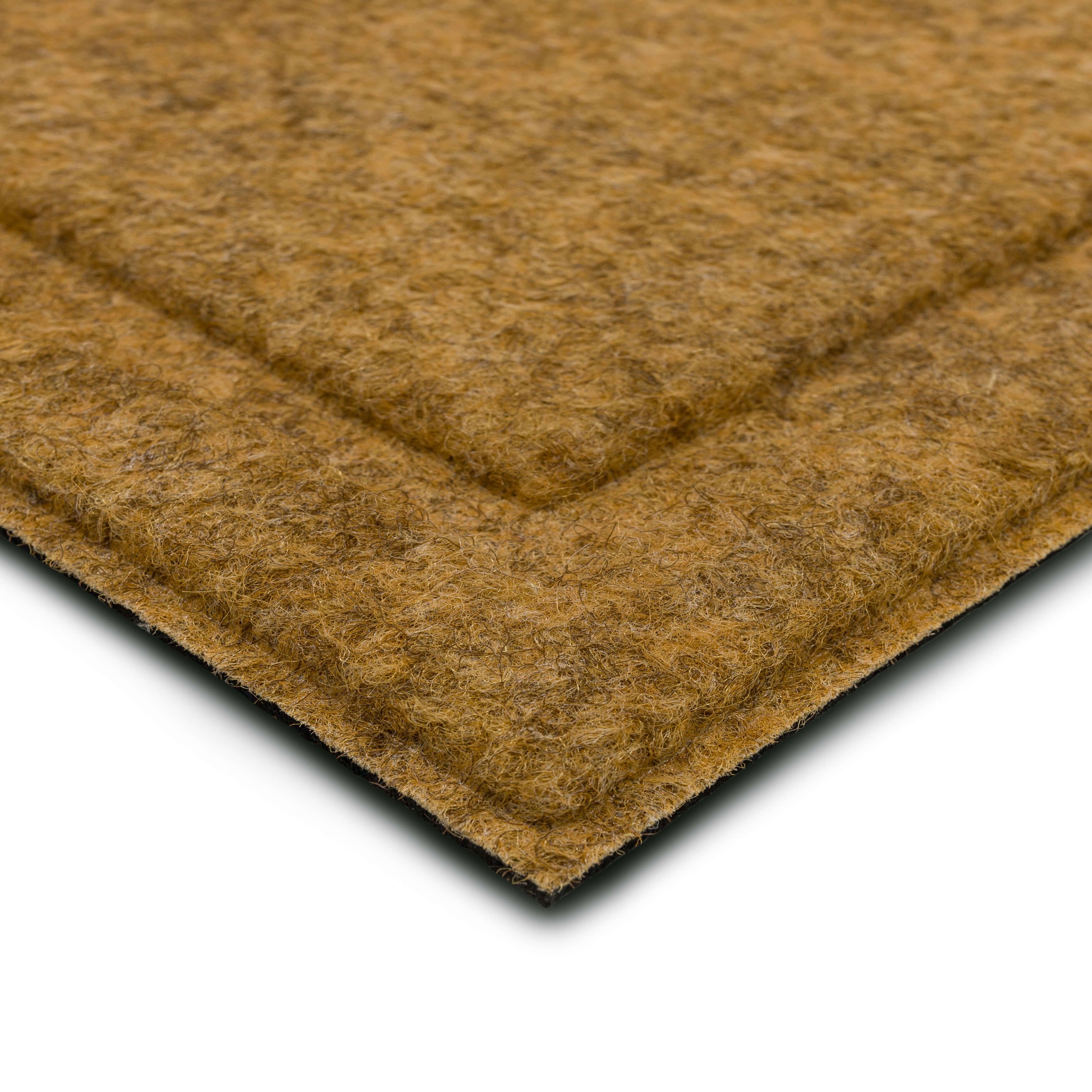 Mossy Oak Logo Recycled Rubber Indoor Outdoor Faux Coir All Weather Non-slip Doormat, Tan, 18" x 30"