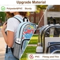 thumbnail image 5 of Xoenoiee Shark Surfboard Wave Print Clear Backpack for Boys Teens, Large Capacity School Bag Bookbag for Elementary Middle High Students, PVC See Through 17 Inch Lightweight Bookpack Knapsack, 5 of 7