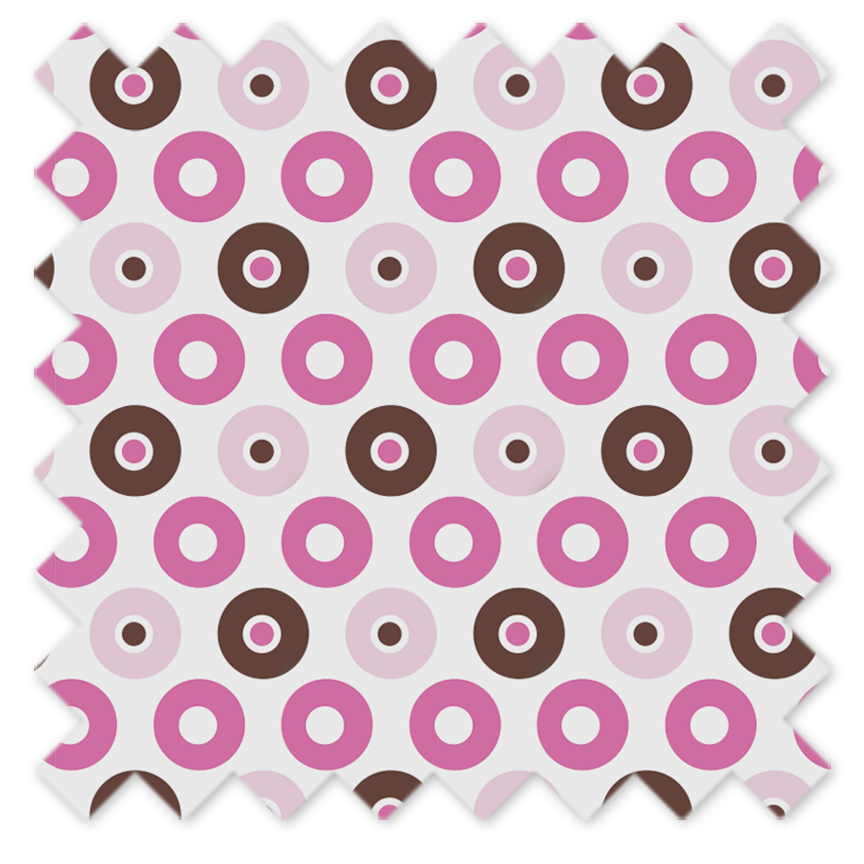 Bacati - Crib or Toddler Bed Fitted Sheet 100% Cotton Percale, Mod Dots/Stripes, Pink/Fuchsia/Beige/Brown
