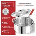thumbnail image 2 of 10QT Stainless Steel Deep Fryer with Basket | Fish Fryer | Frying Pot with Lid, Grill Tongs & Thermometer | Not Compatible with Induction Cooktops | Perfect for Home & Outdoor Use | Dishwasher Safe, 2 of 4