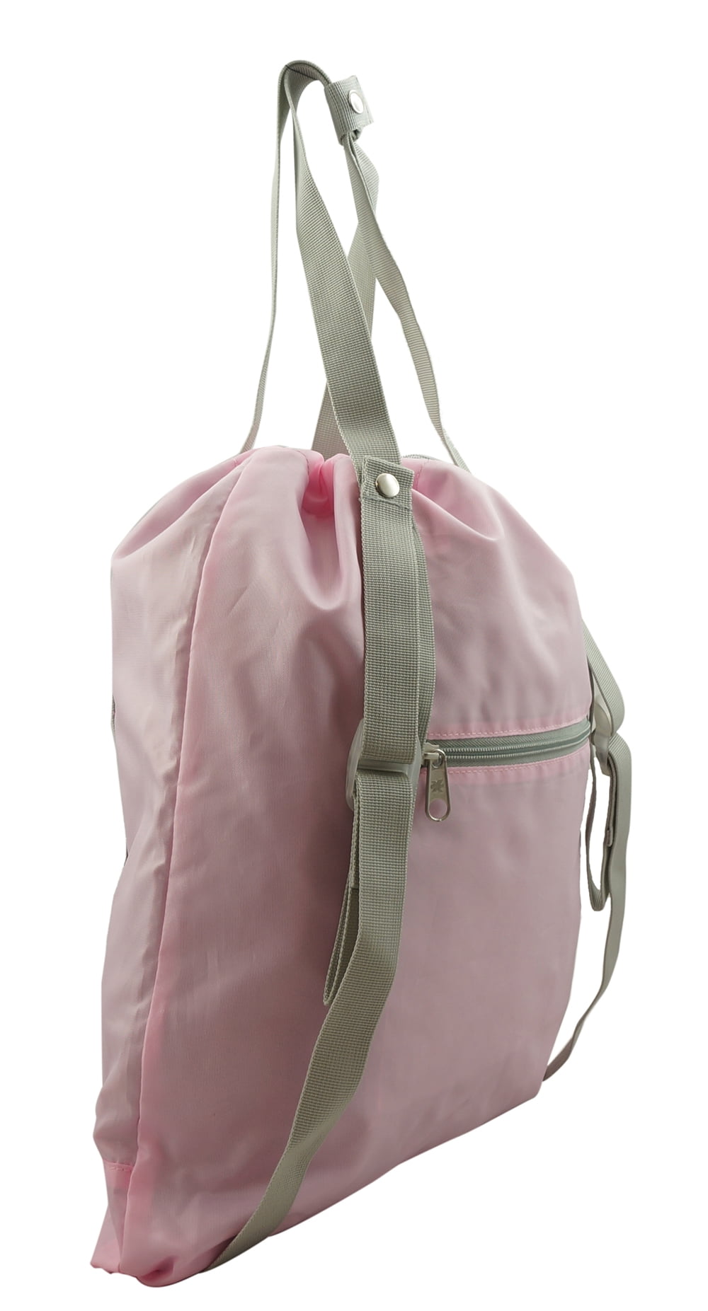 K-Cliffs Lightweight 2-in-1 Polyester Drawstring Backpack/Tote Bag, Pink, Unisex