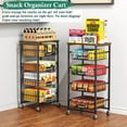 thumbnail image 6 of 5-Tier Pull-Out Basket Kitchen Cart on Wheels – Rolling Pantry Organizer with Wood Top for Vegetables, Snacks & More, 6 of 9