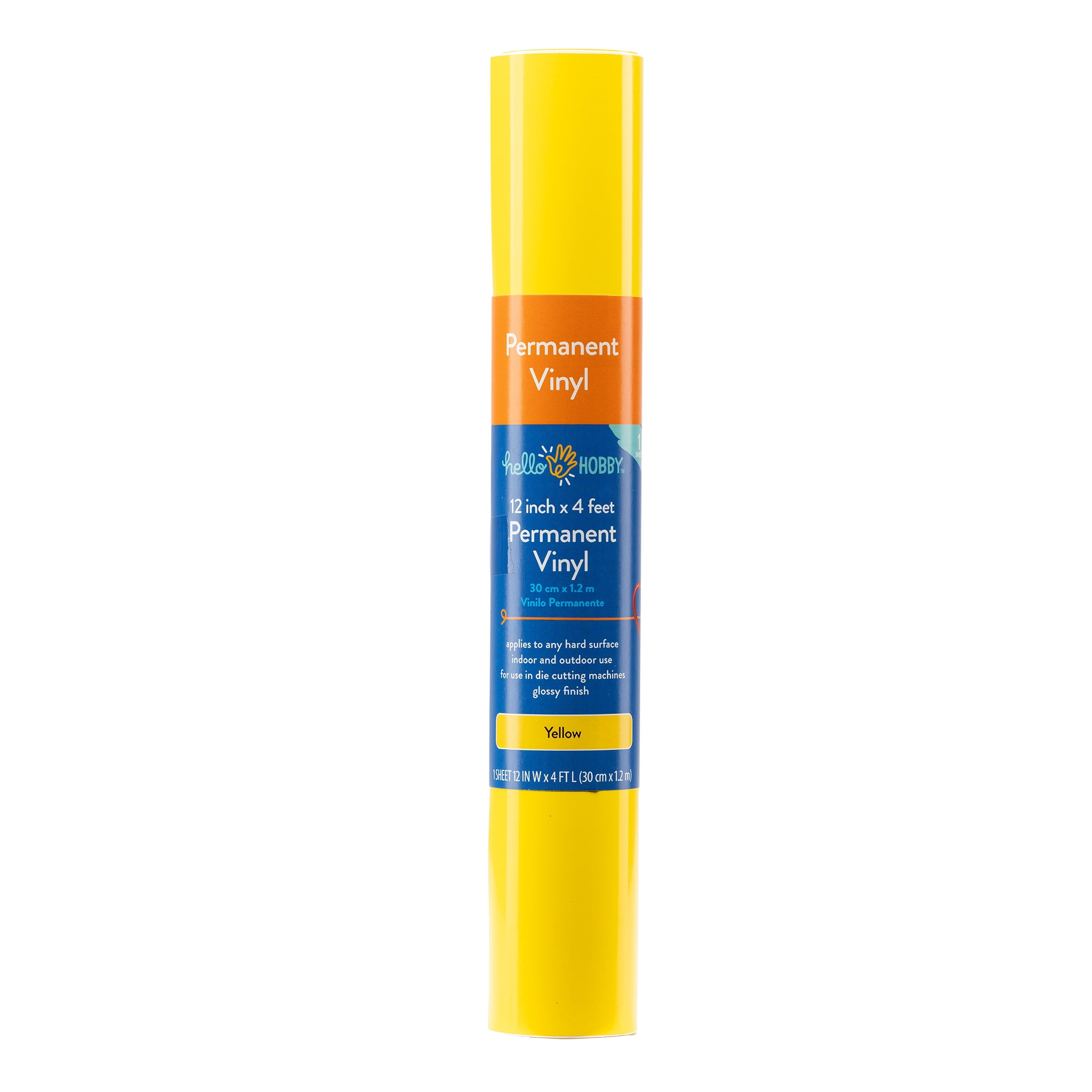 (3 pack) Hello Hobby 12" x 4' Yellow Permanent Craft Vinyl Roll