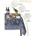 thumbnail image 5 of Navy Blue Floral Rectangle Tablecloth, Ethnic Tribe Abstract Art Flowers Waterproof & StainResistant Tablecloth, Washable Oil-proof Table Cover for Dining/Party/Wedding/Camping/Buffet 60x84 In, 5 of 9