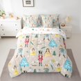 thumbnail image 2 of Manfei Kawaii Western Princess Bedding Comforter Set 7 Pieces for Girl, Xmas Tree Snowflake Full Bedding Set, Winter Christmas Theme Reversible Fitted Sheet Flat Sheet, Super Cozy Room Decor, 2 of 7