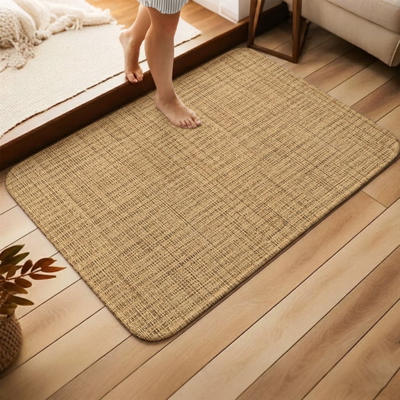Front Door Mat Indoor Outdoor,Brown Ochre Solid Color Heavy Duty Absorbent Doormat,Farmhouse Minimalist Pure Color Non-Slip Welcome Entrance Rug for Home Entryway,High Traffic Floor Mat 15.7''x23.6''