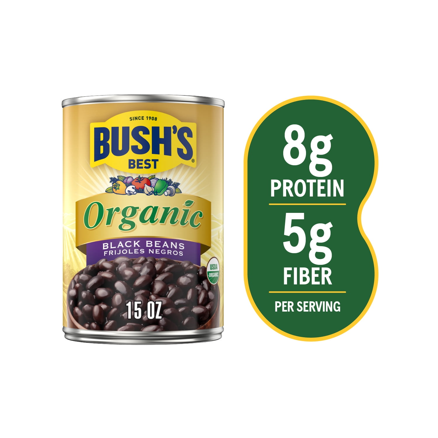 Bush s Organic Black Beans 15 oz