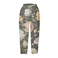 thumbnail image 4 of Pants for Women Casual Loose Tie Waist Harem Hem Print Trousers with Pocket High Rise Pleated Baggy Lounge Daily Bottoms, Multicolor, L, 4 of 5