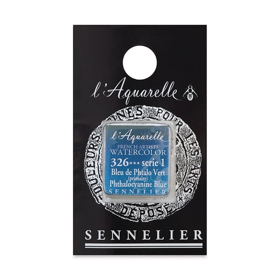 Sennelier French Artists' Watercolor - Phthalo Blue, Half Pan