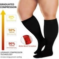 thumbnail image 3 of 3 Pairs Plus Size Compression Socks for Women and Men Wide Calf 20-30mmhg Extra Large Knee High Support for Circulation, 3 of 6