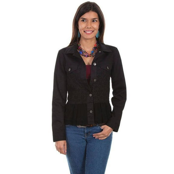 Scully Womens Black Cotton Blend Contemporary Jacket L
