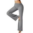 thumbnail image 3 of Efsteb Yoga Pants Women High Waist Stretch Casual Soft Straight Leg Bottoms Workout Wide Leg Pants Gym Fitness Athletic Yoga Jogger Trouser (Gray,M), 3 of 7