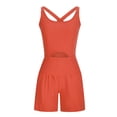 thumbnail image 4 of Lolmot Workout Jumpsuits for Women Running Onesie Workout Rompers Summer Womens Solid Color Sleeveless Suspender One Piece Outfits Exercise Overalls Gym Yoga Clothes, 4 of 4