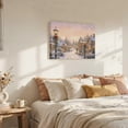 thumbnail image 4 of Christmas Village Canvas Wall Art, Winter Rustic Cottagecore Warm Streetlamp Wooden‑Stretched Canvas Print Artwork, Home Wall Decor for Living Room Bedroom Office 18"Lx12"W, 4 of 9