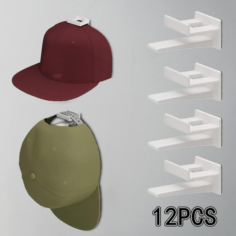 12 Pieces Baseball Caps Hangers Hat Holder Hat Hooks for Wall