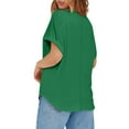 thumbnail image 7 of Summer Fashion Womens Tops 2025 Plus Size Casual Solid Color Round Neck Loose Short Sleeve T-shirt Top Blouses, 7 of 7