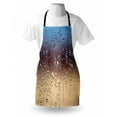 thumbnail image 3 of Rain Apron Close Up Rain Drops on Glass Natural Sprays Sphere Contrasting Colors Picture, Unisex Kitchen Bib Apron with Adjustable Neck for Cooking Baking Gardening, Blue Tan Brown, by Ambesonne, 3 of 3