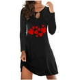 thumbnail image 1 of Pompotops Robe Chandail à Manches Longues et Col Rond pour Femmes, Mode Décontractée, Imprimé de la Saint-Valentin, en Solde, 1 of 4