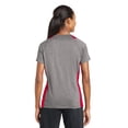 thumbnail image 2 of Sport-Tek Ladies Heather Colorblock Contender V Neck Tee-4XL (Vintage Heather/ True Red), 2 of 6