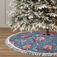 thumbnail image 3 of Christmas Tree Skirt, party USA Flag A Christmas Tree Decorations Indoor, Tree Skirts Mat With Tassel Trim for Halloween New Year Holiday Christmas Party Decor 36 Inches, 3 of 7