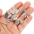 thumbnail image 4 of Uxcell Leaf Pendants Metal Tree Leaf Beads Bulk Leaves Charm for Jewelry Making Style 2, Silver 150 Pack, 4 of 6