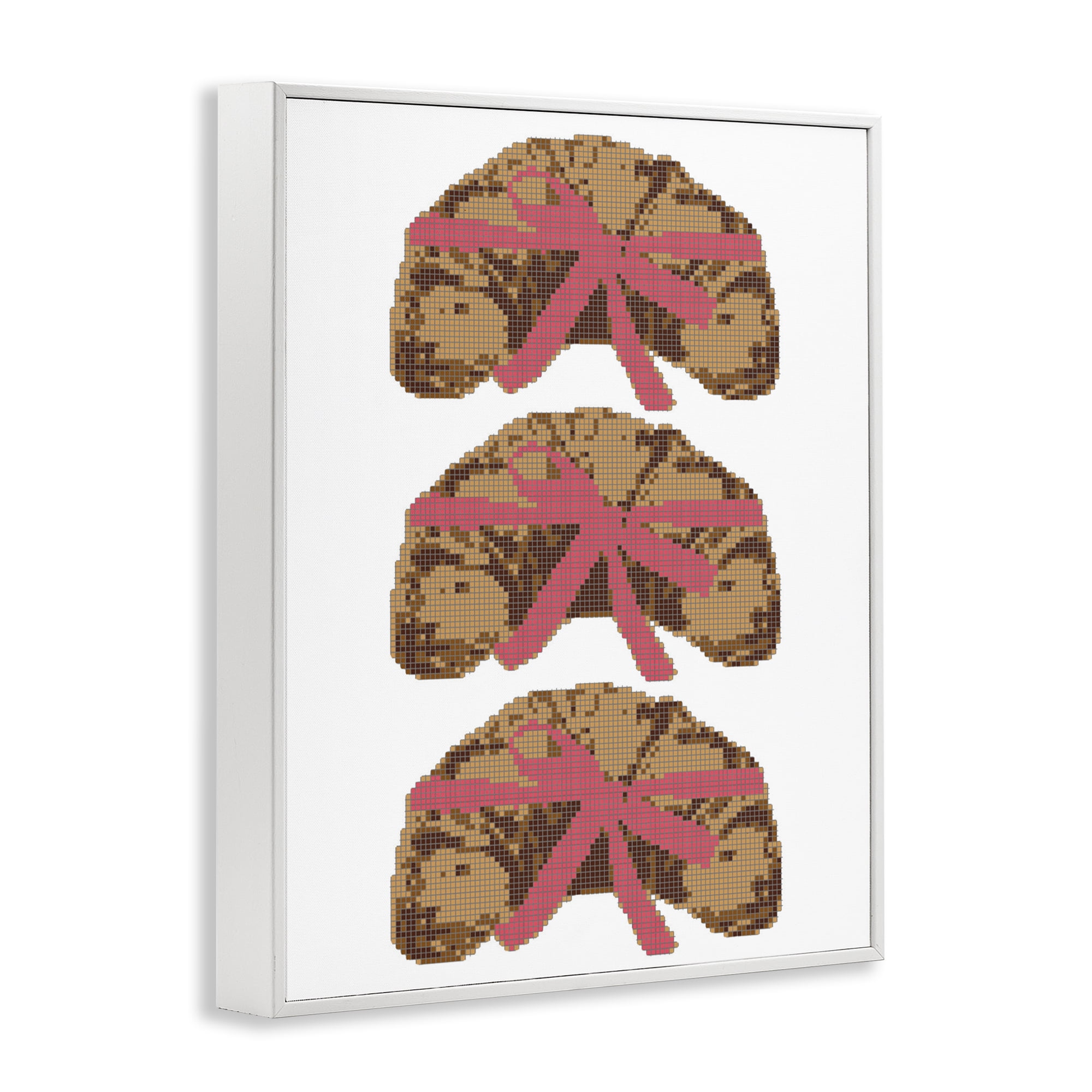 Stupell Industries Trio of Ribbon Croissants White Framed Giclee Art, design by Lil' Rue