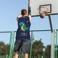 thumbnail image 5 of Pofeuu Dinosau Space Explorer Print Basketball Jersey, Shirts for Men Youth Basketball Jersey Crew Neck-Small, 5 of 6