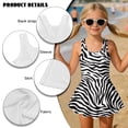 thumbnail image 4 of DISNIMO Girls One Piece Swim Dress Zebra Stripes Printed Sleeveless U Neck Swimsuits Quick Dry Bathing Suit Swimwear Size 3-13Y, 4 of 8