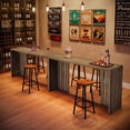 thumbnail image 5 of Tribesigns 63" Bar Table,Industrial Bar Height Pub Table with Louvered Base, Grey, 5 of 8