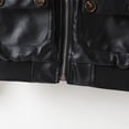 thumbnail image 6 of Esaierr Kids Boys Leather Jackets for Toddler Baby Faux Motorcycle PU Leather Coats Children Short Leather Jacket Outerwear Coats Aged for 1-7 Years, 6 of 8