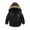 Black, variant on TAIAOJING Coat For Toddler Baby Boys Girls Kids Winter Jacket Zipper Button Hooded Windproof Hoodies Coat 2-3 Years
