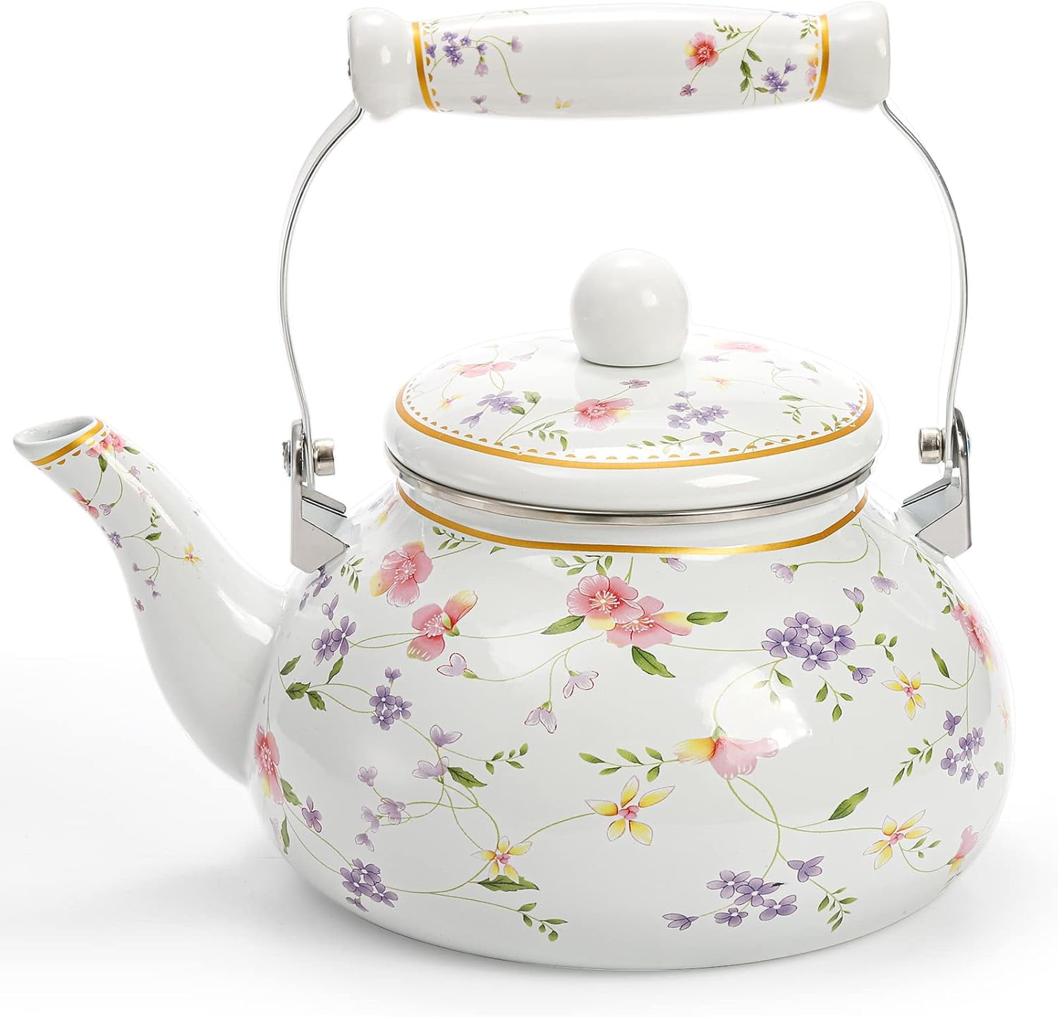 The Pioneer Woman Breezy Blossom Enamel On Steel 1.9-Quart Tea