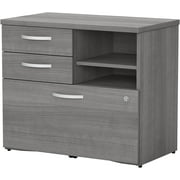 QYANG Studio C Office Storage Cabinet with Drawers and Shelves, Platinum Gray (SCF130PGSU)