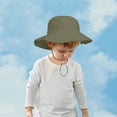 thumbnail image 2 of AJIWYH Baby Girl Sun Hat with UPF 50+ Outdoor Adjustable Toddler Beach Hat with Wide Brim Bucket Hats for Kids (Army Green,6-24 Months), 2 of 4