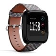 thumbnail image 4 of Compatible with Fitbit Versa, Versa 2, Versa LITE - Quick Release Leather Wristband Bracelet Replacement Accessory Band - Check Plaid Pixel Fabric Texture, 4 of 4