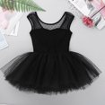 thumbnail image 5 of JanJean Kids Girls Sleeveless Mesh Splice Shoulder Straps Ballet Dance Tutu Dress for Stage Black 6, 5 of 7