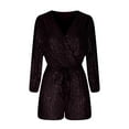 thumbnail image 5 of TMOYZQ Jumpsuits for Women Plus Size Sequin Casual Formal Romper Long Sleeve Wrap V Neck Wedding Cocktail Party Guest Loose Jumpsuits, 5 of 6