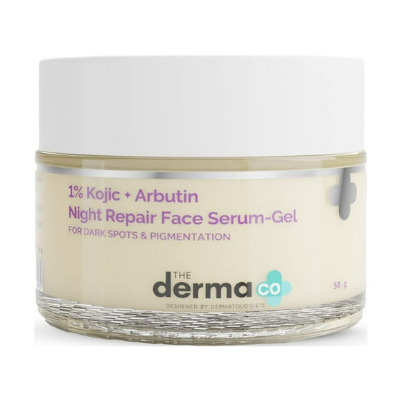 The Derma Co 1% Kojic + Arbutin Night Repair Face Serum-Gel for Dark Spots & Pigmentation - 50g