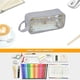 thumbnail image 4 of Estuche transparente minimalista de 2 piezas, estuche de gran capacidad, bolsa de papelería: 21 * 9 * 7 cm Ceniza de sal marina, 4 of 5