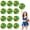 Green+Gold, variant on Cheerleading Pom Poms 14 Pcs with Straight Handle, Handheld Squad Pompoms for Sports Team Cheer Spirit Games, Dance Party Adults