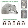thumbnail image 4 of Bangs Hair Clip, Clip in Bangs Hair Toppers for Women 100% Real Human Hair, Clip on Bangs 360° 3D Cover Wispy Fake Clip in Hair Extensions for Women Daily (Grey, 3D 5 * 7 Wipsy Bangs), 4 of 5