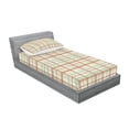 thumbnail image 2 of Ambesonne Ethnic Fitted Sheet & Pillow Sham Set, Old Traditional Design, Twinxl, Mint Green Beige Umber, 2 of 2