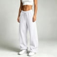 thumbnail image 6 of Chiccall Baggy Wide Leg Sweatpants for Women Elastic Drawstring Waist Pockets Casual Sweat Pants Athleisure Loungewear Trousers, 6 of 7