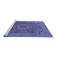 thumbnail image 2 of Ahgly Company Machine Washable Indoor Rectangle Medallion Blue Traditional Area Rugs, 7' x 9', 2 of 4